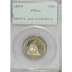 1890 25C PR64 PCGS. Choice and moderately reflective b 