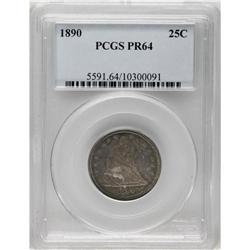 1890 25C PR64 PCGS. The obverse possesses dusky golden 