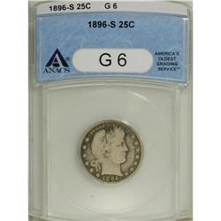 1896-S 25C Good 6 ANACS. Electric-blue and deep purple 