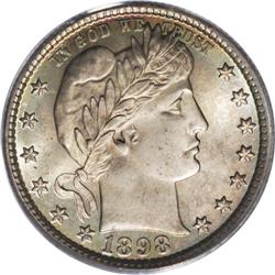 1898 25C MS67 PCGS. Among the broad spectrum of Barber 