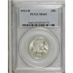 1913-D 25C MS65 PCGS. A highly lustrous and largely un 
