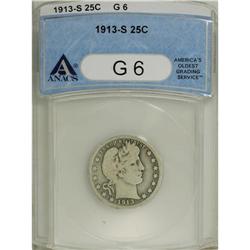 1913-S 25C Good 6 ANACS. This is a totally original ke 