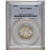 Image 1 : 1914 25C MS64 PCGS. Lustrous surfaces are visited by s 