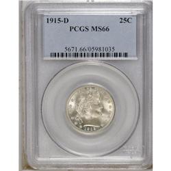 1915-D 25C MS66 PCGS. Highly lustrous and slightly haz 