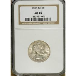1916-D 25C MS66 NGC. Outstanding luster issues from ne 