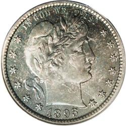 1893 25C PR67 PCGS. An exactingly struck example of th 