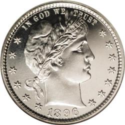 1896 25C PR66 Cameo NGC. Fully brilliant with chalky-w 