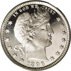 1896 25C PR67 Deep Cameo PCGS. As much as the Barber c 