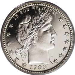 1909 25C PR66 Cameo PCGS. Ex: Bruce Scher. A brightly 