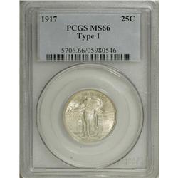 1917 25C Type One MS66 PCGS. An instantly appealing Pr 