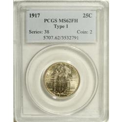 1917 25C Type One MS62 Full Head PCGS. Sharply struck 