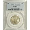Image 1 : 1917 25C Type One MS63 Full Head PCGS. Sharply struck 