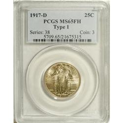 1917-D 25C Type One MS65 Full Head PCGS. Highly lustro 