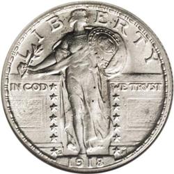 1918/7-S 25C --Cleaned--ANACS. AU55 Details. The bright 