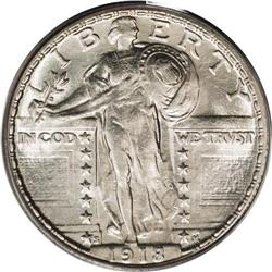 1918/7-S 25C AU58 PCGS. FS-008.5. A pleasing near-Mint 