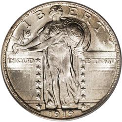 1919 25C MS67 Full Head PCGS. This highly lustrous Sup 