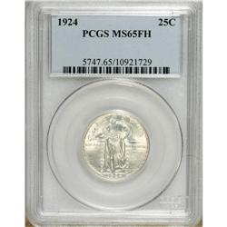 1924 25C MS65 Full Head PCGS. Bright fully lustrous su 
