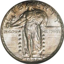1928-D 25C MS66 Full Head NGC. Glints of pearl-gray an 
