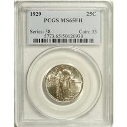 1929 25C MS65 Full Head PCGS. Vivacious luster sweeps 