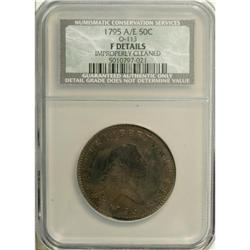 1795 50C 2 Leaves--Improperly Cleaned--NCS. Fine Detai 