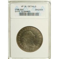 1795 50C 2 Leaves--Cleaned--ANACS. VF30 Details. O-117 