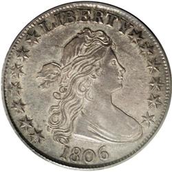 1806 50C Pointed 6, No Stem AU55 PCGS. O-109, R.1. Ful 