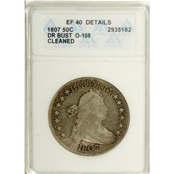 1807 50C Draped Bust--Cleaned--ANACS. XF40 Details. O- 
