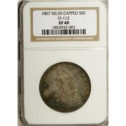 1807 50C Large Stars, 50 Over 20 XF40 NGC. O-112, R.1. 