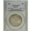 Image 1 : 1811 50C Small 8 AU55 PCGS. The spike at the right win 