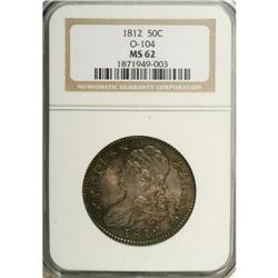 1812 50C MS62 NGC. O-104, R.1. Rich blue-green borders 