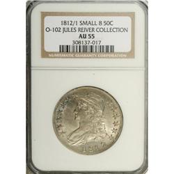 1812/1 50C Small 8 AU55 NGC. Ex: Jules Reiver Collecti 