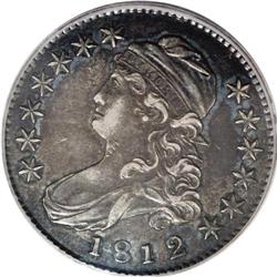 1812/1 50C Large 8 AU50 PCGS. O-101, R.5. A very scarc 