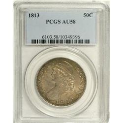 1813 50C AU58 PCGS. O-103,R.2. Exquisitely struck thro 