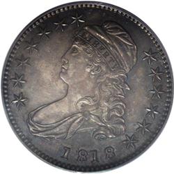 1818 50C MS60 PCGS. O-113, R.3. The date is spaced 1 8 