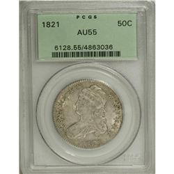 1821 50C AU55 PCGS. O-103, R.2. A still-lustrous repre 