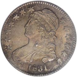 1831 50C MS65 NGC. O-109, R.1. Deep orange and jade-gr 