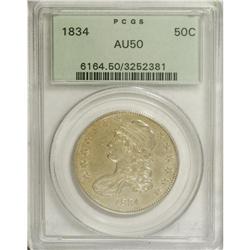 1834 50C Small Date, Small Letters AU50 PCGS. O-113, R 
