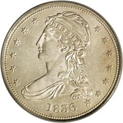 1836 50C Reeded Edge MS63 PCGS. An important example o 