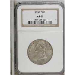 1838 50C MS61 NGC. Crisply struck and softly lustrous 