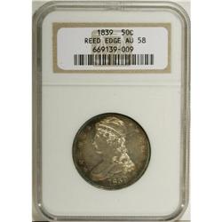 1839 50C AU58 NGC. Solidly struck with just a hint of 