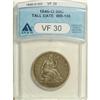 Image 1 : 1846-O 50C Tall Date VF30 ANACS. A moderately worn tan 