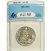 Image 1 : 1853 50C AU58 ANACS. A still-lustrous and essentially 