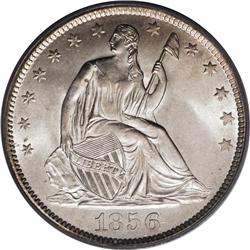 1856 50C MS65 PCGS. Despite a respectably high mintage 