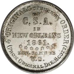 1861 50C Scott Token MS62 PCGS. Breen-8003. Several ye 