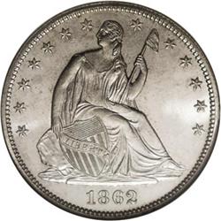 1862 50C MS66 NGC. This Premium Gem is a simply remark 