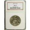 Image 1 : 1867-S 50C MS61 NGC. A lustrous light gold example of 
