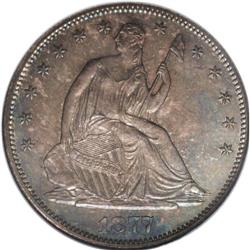 1877-S 50C MS66 NGC. Type One Reverse. The generous mi 