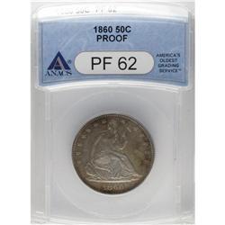 1860 50C PR62 ANACS. Reddish-orange with occasional tr 