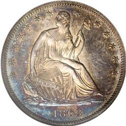 1863 50C PR65 NGC. With the extensive meltings of silv 