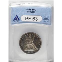 1865 50C PR63 ANACS. Exquisitely struck with swaths of 